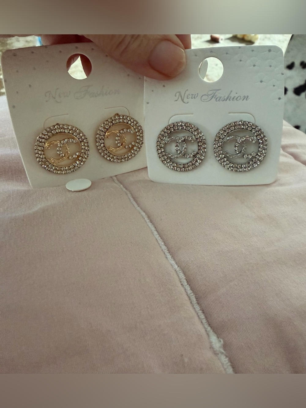 Set of Round crystal Earrings Gold Tone Multi and Silver Tone, fashion jewelry